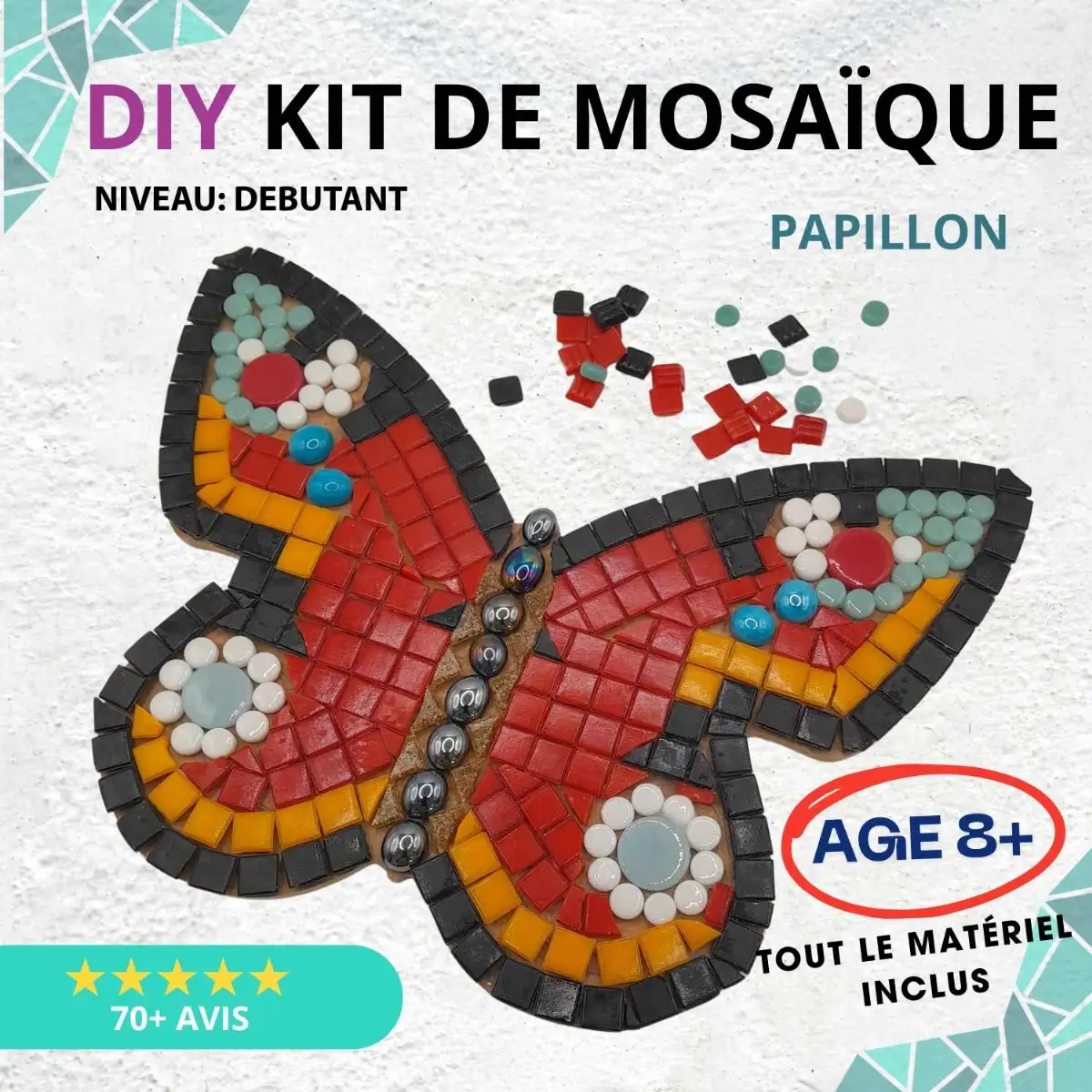 Kit de mosaïque papillon enfants