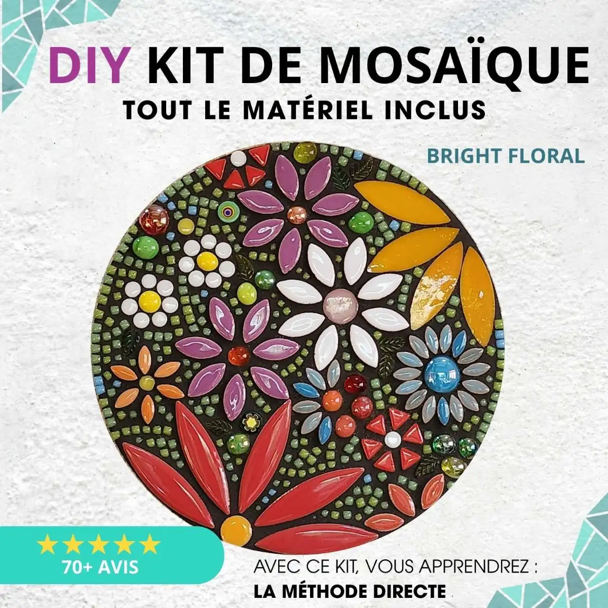 Kit de mosaique florale pour adultes